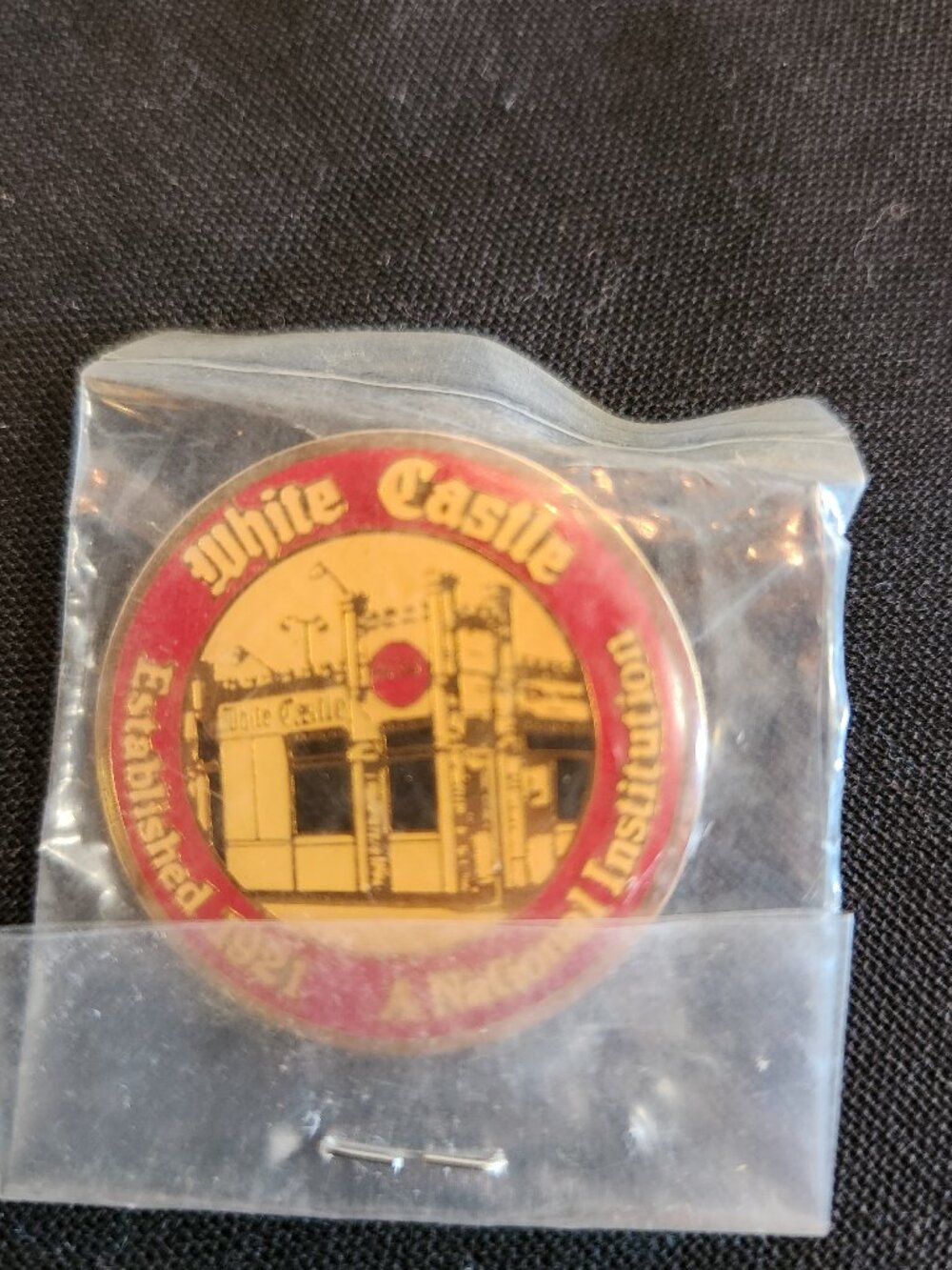 Vintage White Castle Restaurant Employee Advertising Lapel Pin Button